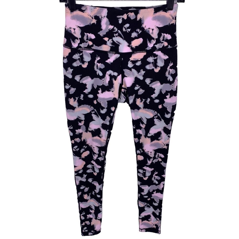 Zella Black Floral Leggings Womens Size Small - Picture 1 of 7